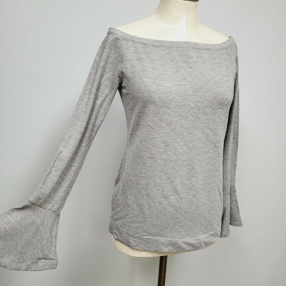 NWT CATHERINE MALANDRINO Bell Sleeve Blouse Shirt top off shoulder Size S Small - Picture 2 of 7